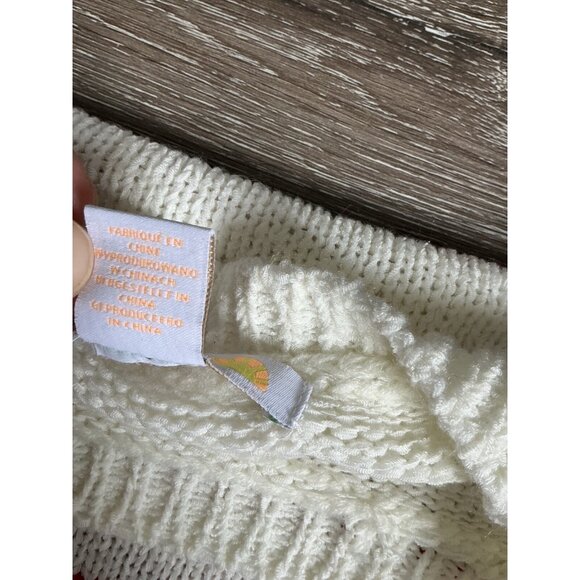 C&C California Red & White Stripe Pullover Lightweight Crew Neck Sweater - Picture 3 of 7